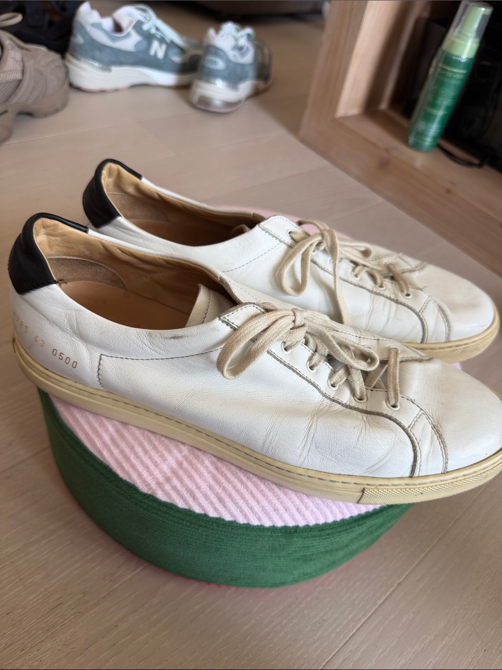 Common Projects White Leather Sneakers with Black Heel Tab